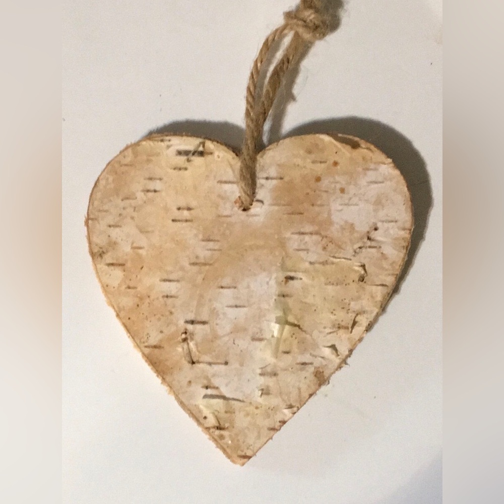 Rustic Birch Heart Ornament